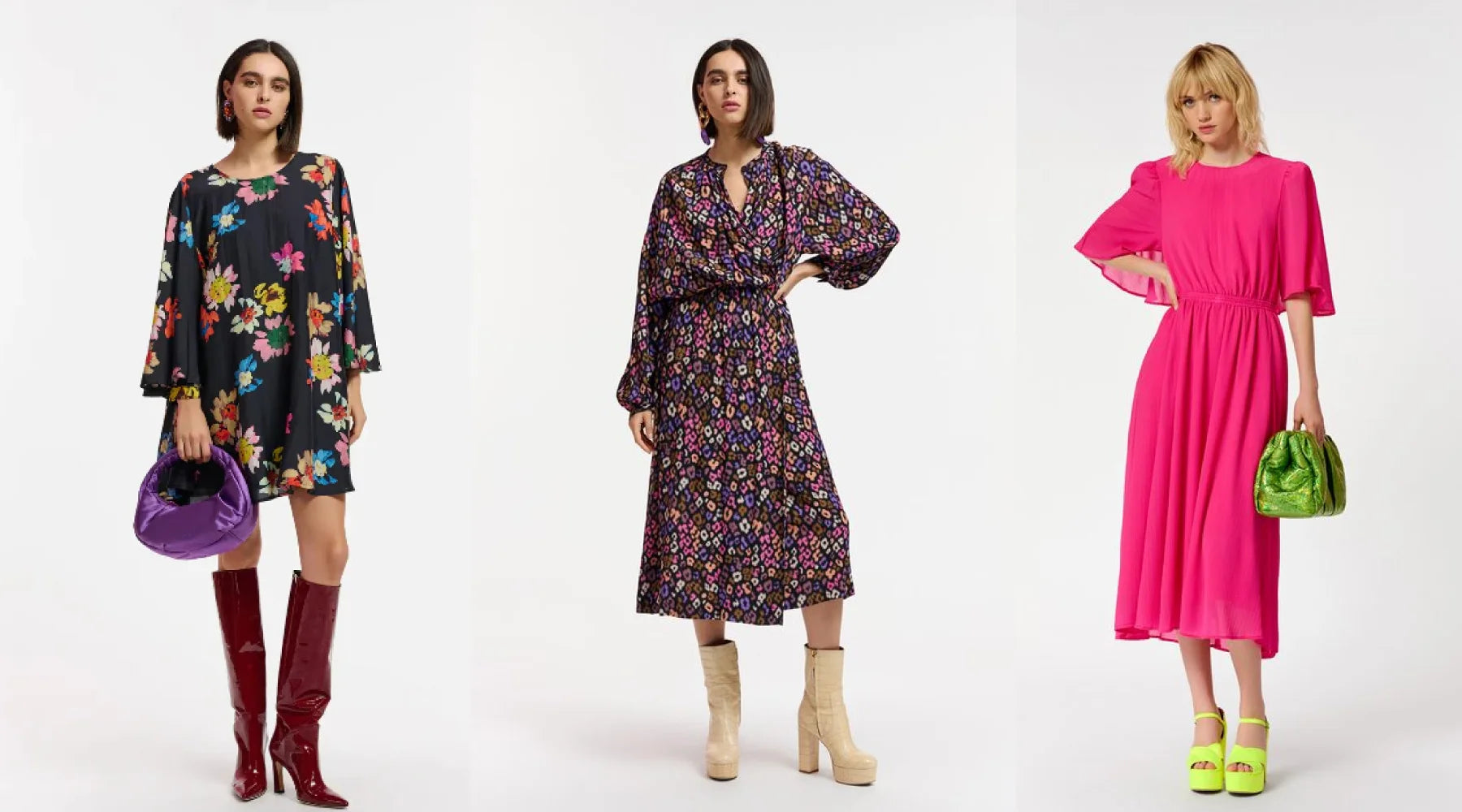 Essential Antwerp Pink Floral factory ruffle long sleeve dress