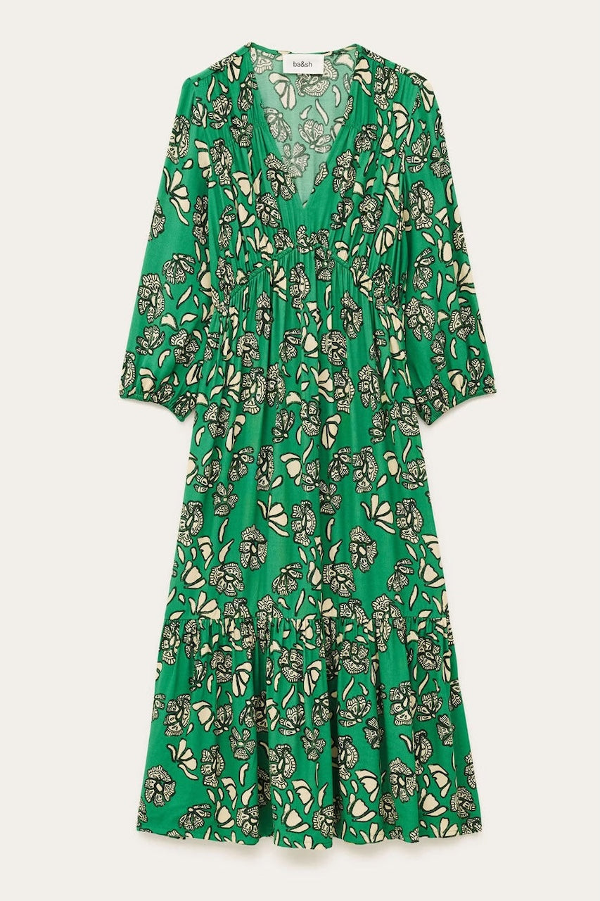 green emerald velvet dress Bash Paris Aferae Dress in Green