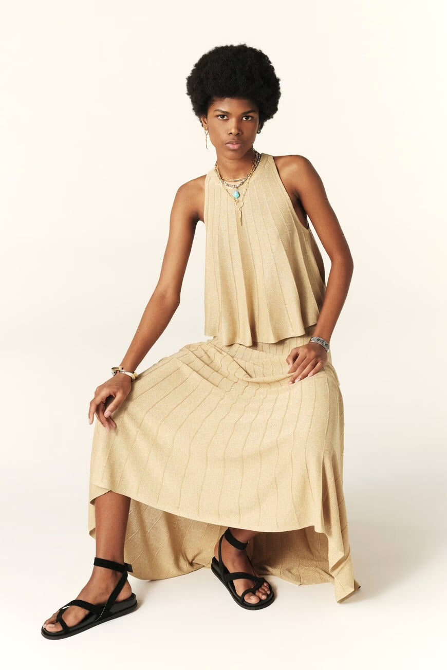 slim fit dress slacks Bash Paris Brycey Skirt in Gold – HARPERS EMPORIUM
