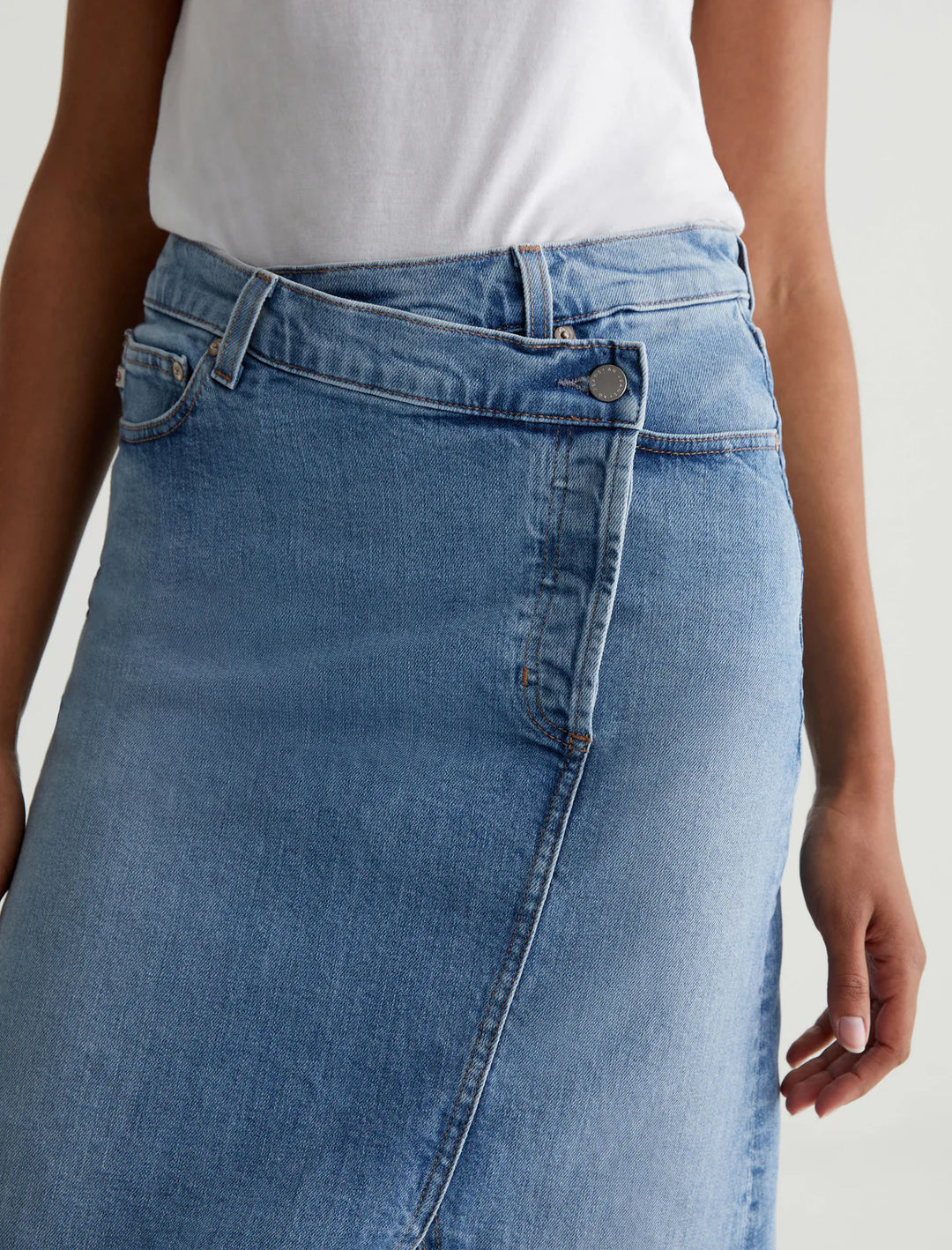 AG Denim Bruna Denim Skirt in 18 Year Oslo Wash HARPERS EMPORIUM